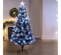 Christmas Tree World The 6Ft/180Cm Snowy Led Frosted Pine Fibre Optic Tree