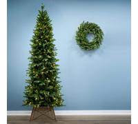 Christmas Tree World The 7Ft/210Cm Pre-Lit Ultra Slim Mixed Pine Tree
