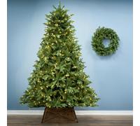Christmas Tree World The 8Ft/240Cm Pre-Lit Outdoor Woodland Pine Tree
