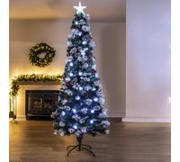 Christmas Tree World The 8Ft/240Cm Snowy Led Frosted Pine Fibre Optic Tree
