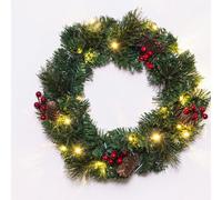 Christmas Tree World The Pre-Lit 45Cm Majestic Dew Pine Wreath