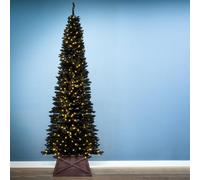 Christmas Tree World The Pre-Lit 8Ft/240Cm Black Italian Pencilimo Christmas Tree