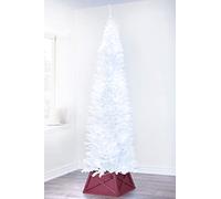 Christmas Tree World | The White Pencil Christmas Tree 6ft Pre-lit with 350 Bright White LED Lights | Bushy and Luxury Quality PVC Tips | Easy to Assemble and Take Down