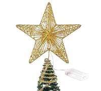 Christmas Tree Wreath - Battery Operated LED Star Ornament for Party Decorations, Christmas Decorations with LED for the Tree Top, for Festivals, Weddings, Parties, Offices, New Year, Holidays, Bars