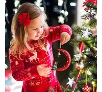 Christmas Tree Wrought Iron Decoration Pend Funny S Claus Sitting On The Moon Home Hanging Decor a Snowman and a Reindeer Sitting On The Moon Incorporating Various Festive