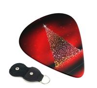 Christmas Tree Xmas Glittering Printed Guitar Picks 6 Pcs Guitar Plectrum Acoustic Electric Guitar Pick For Bass Electric Acoustic Guitars Ukulele Thin Medium Thick Set 0.96mm