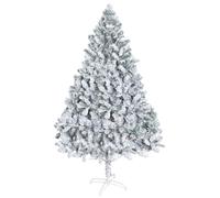 Christmas Trees, 7ft Snow-Flocked Xmas Tree, Realistic PVC Artificial Christmas Tree with 800 Tips, Easy Assembly & Space-Saving White xmas Tree for Home, Office, Outdoor Decoration (210cm-white)