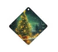Christmas Trees Car Air Freshener Hanging, Long Lasting Scented Car Aromatherapy Tablets, Rhombus Fragrance Scented Cards for Vehicles, Bedroom, Wardrobe White-style