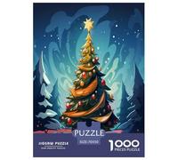 Christmas Trees Cartoon Style Jigsaw Puzzles Puzzle for Adults Kids. 1000 Piece Whimsical Challenge Toy Educational Games Home Decoration for Educational Games Gifts 70x50cm/1000pcs