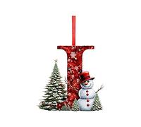 Christmas Trees Decorations Christmas Decorations Tree A To Z Letter Decorative Xmas Pendant Personalized Diy Baubles Snowman Letter Hanging Ornament (I)