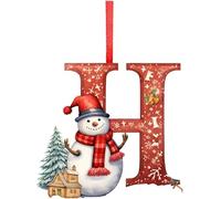Christmas Trees Decorations Christmas Decorations Tree A To Z Letter Decorative Xmas Pendant Personalized Diy Baubles Snowman Letter Hanging Ornament (H)