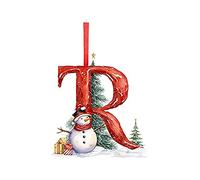 Christmas Trees Decorations Christmas Decorations Tree A To Z Letter Decorative Xmas Pendant Personalized Diy Baubles Snowman Letter Hanging Ornament (R)