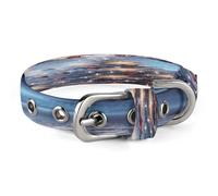 Christmas Trees Dog Collar Adjustable Pet Collar Stainless Steel D-Ring Collar Oxford Cloth Cat Collar Strap with Metal Buckle for Small Medium Dog