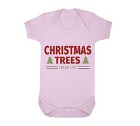 Christmas Trees Fresh Cut Sign Baby Grow Vest, 6-12 Months, Pastel Pink