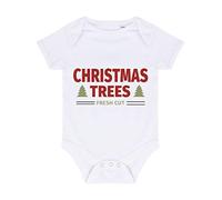 Christmas Trees Fresh Cut Sign Baby Grow Vest, 6-12 Months, White