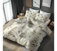Christmas Trees King Duvet Cover Set 3 Piece with 2 Pillowcases, Xmas Pine Tree Patterned Bedroom Decor Bedding, Soft Microfibre Quilt Cover with Zip A&Q45