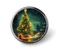 christmas trees Lapel Pin for Men Pug Puppies Fashion Brooch Pin -Cute Enamel Badges, Aluminum Alloy Metal Pinback for Hats, Shirts, Bags, Jackets & Accessories (1 Inch Round Button Pins)