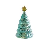 Christmas Trees Lights - Glass Various Sizes A 9x9x31.5cm B 9x9x27cm C 11x11x28cm D 10x10x18cm | Tree Night Lamp Decorative Christmas Tree | Battery Operated Holiday Light for Tables, Shelves, and Fes
