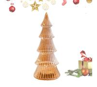 Christmas Trees Lights - Glass Various Sizes A 9x9x31.5cm B 9x9x27cm C 11x11x28cm D 10x10x18cm | Tree Night Lamp Decorative Christmas Tree | Battery Operated Holiday Light for Tables, Shelves, and Fes