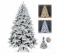 Christmas Trees, Pop Up Xmas Tree, Artificial Christmas Tree | Snow Flocked PE+PVC Branches, Frosted Christmas Tree, Realistic Xmas Tree Outdoor(210cm/7ft)