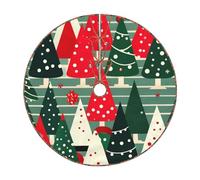 Christmas Trees Print Christmas Tree Skirt Holiday Decor For New Year Party Xmas Base Cover Mat Home