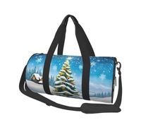 (Christmas Trees) Print Round Large Travel Bag - Multi-Compartment Organizer Lightweight for Trips & Sports