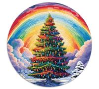 Christmas Trees Rainbow 1000 Pieces Jigsaw Difficult Puzzle Educational Art Family Game for Adults And Kids 1000pcs (67.5x67.5cm)