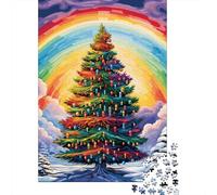 Christmas Trees Rainbow Jigsaw Puzzles Puzzle for Adults Kids. 1000 Pieces Whimsical Challenge Toy Educational Games Home Decoration for Adults& Kids Age 14 Years Up 1000pcs (75x50cm)