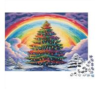Christmas Trees Rainbow Jigsaw Puzzles Puzzles for Adults Kids. 1000 Pieces Whimsical Challenge Toy Educational Game Home Decoration for Adults& Kids Age 14 Years Up 1000pcs (75x50cm)