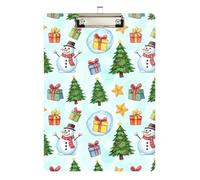 Christmas Trees Snowman Clipboard Decorative Clipboards Letter Size Clipboards with Low Profile Metal Clip for Classrooms, Restaurants, School