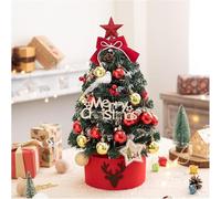 Christmas Trees, Tree,Small Mini Artificial Tree, Xmas with Red Bows LED Lights and Balls Ornaments for Table Top Decorations,24in/60CM Green Artificial Tree for Home Decorations Centerpiece