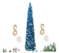 Christmas Trees with Lights | Glitter Faux Christmas Tree with LED Colorful Lights | 5Ft Lifelike Plants for Indoor Bedroom Tabletop Desktop Outside Halloween Season Decorating