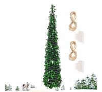 Christmas Trees with Lights, Sparkly Tree with Round Sequins LED Colorful Lights, 5Ft Plants Decoration for Indoor Bedroom Desktop Porch Outside Halloween Decorating