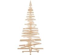 Christmas Trees With Stand Natural 180 Cm Solid Pine Wood, Modern Living Room, Artificial Christmas Tree, Festive Decoration, Seasonal Decoration, Adjustable Branches, Minimalist Pine(Natural,60cm)