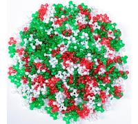 Christmas Tri Beads,UPINS 1200Pcs Plastic Tri-Shaped Beads for Craft Wreath Candy Cane-Xmas Holiday Tree Decorations Christmas Beaded Ornament Kit, 125-5032
