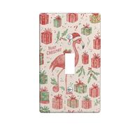 Christmas Tropical Bird Light Switch Cover Plate/Outlet Covers, Red and Green Holiday Gifts for Home Decor, Thermoplastic Wall Plates, Standard Size Single Toggle