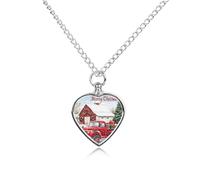 Christmas Truck Snowman Urn Necklace for Ashes Pet Dog Cat Cremation Jewellery Alloy Memorial Keepsake Pendant