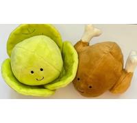 Christmas Turkey & Brussel Sprout Plush Dog Toys