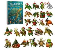 Christmas Turtle Advent Calendar 2026, 3D Animals Countdown Calendar | 24Days Christmas Countdown Calendar Gift for Christmas Tree Ornaments, Festive Tabletop Centerpiece Decor