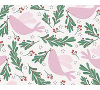 Christmas Turtle Doves & Berries - Birds ~ Peace on Earth Print on Off White Background 100% Cotton 59" Wide (71414MSA)