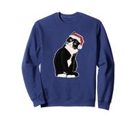 Christmas Tuxedo Cat with Santa Hat Gift Kids and Adults Sweatshirt
