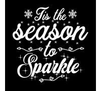 Christmas Typography tis The Season to Sparkle Engraving Stickers 67.2x67.2cm Window Decals White