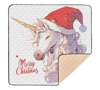 Christmas Unicorns Large Sturdy Baby Play Mat for Floor One-Piecing Foldable Tummy Time Activity Mat for Baby Kids Toddlers Infants, 50'' x 50''