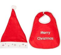 Christmas Unisex Baby Bib & Hat Set - Adorable Feeding Bib for Newborns & Toddlers - Perfect for Baby’s First Christmas