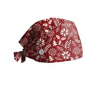 Christmas Unisex Scrub Cap Surgical Cap Chef Hat Adjustable Cotton Printed Surgical Cap Work Cap Kitchen Hat for Women Men Doctors Santa Gifts for Women