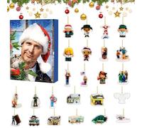 Christmas Vacation Advent Calendar 2024, Christmas Holidays Advent Calendar 24-Day Christmas Holiday Countdown Calendar 2D Acrylic Figures Pendant Advent Calendar Toy