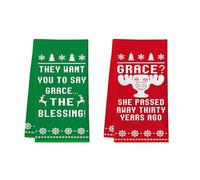 Christmas Vacation Gift, 2 Pack Funny Holiday Kitchen Towels, Griswold Family Cousin Eddie Christmas Vacation Merch, Cute Xmas Bathroom Hand Towels Decorations, White Elephant Gifts Stockintg Stuffer