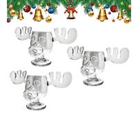 Christmas Vacation Moose Mug - Clear Thick Glass Eggnog Mug for Holiday Celebrations and Birthdays, Perfect for Festive Gatherings (1 Piece)