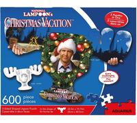 Christmas Vacation Moose Mug & Collage 600 Piece 2 Sided Die Cut Jigsaw Puzzle