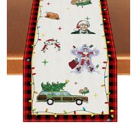Christmas Vacation Table Runner, Funny Christmas Vacation Home Kitchen Dining Room Decor,Seasonal Winter Xmas Holiday Table Decorations for Home Party-13x72''